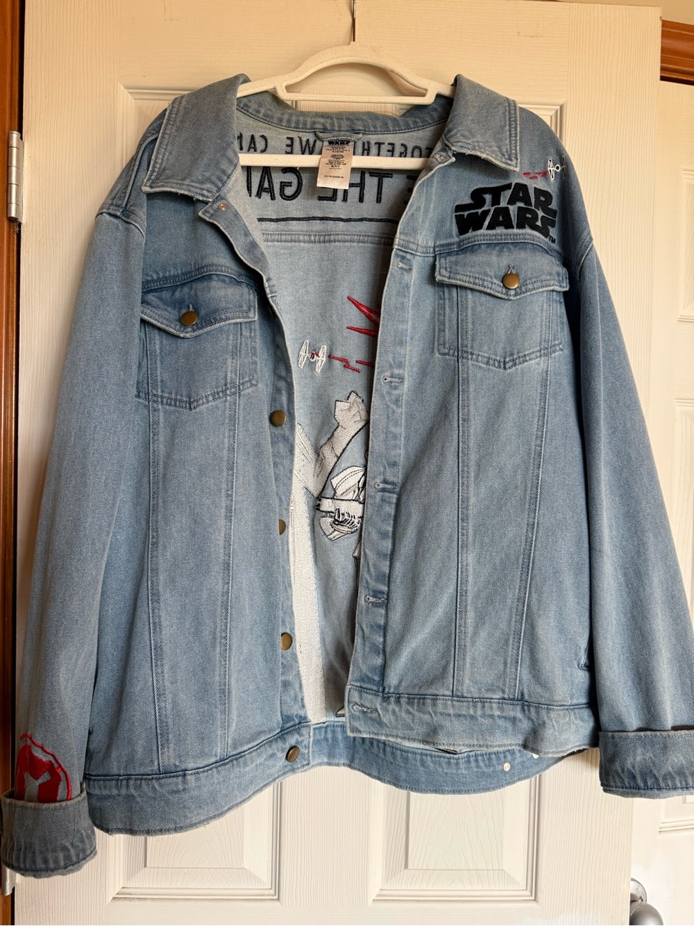 Star Wars Light Blue Denim Jean Jacket with Fandom Embroidery